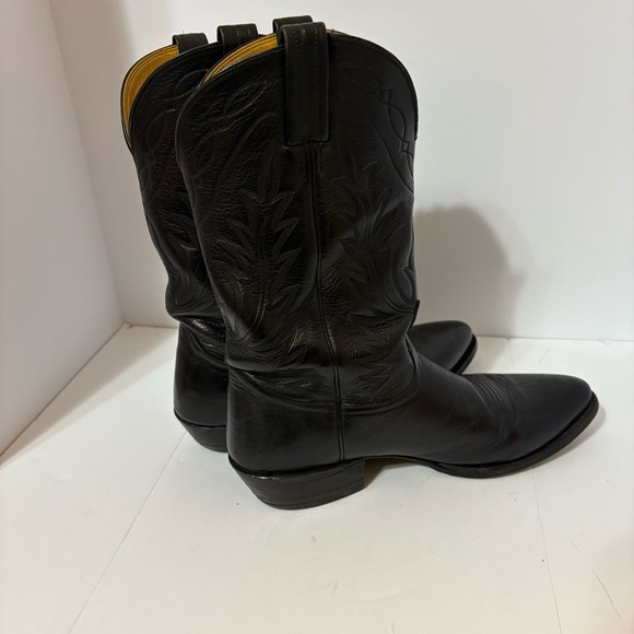 Nocona Classic Black Deertan Leather Cowboy Boots - Picture 6 of 9